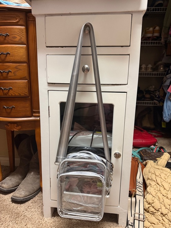 none Handbags - Clear Silver Crossbody Bag with Adjustable Strap